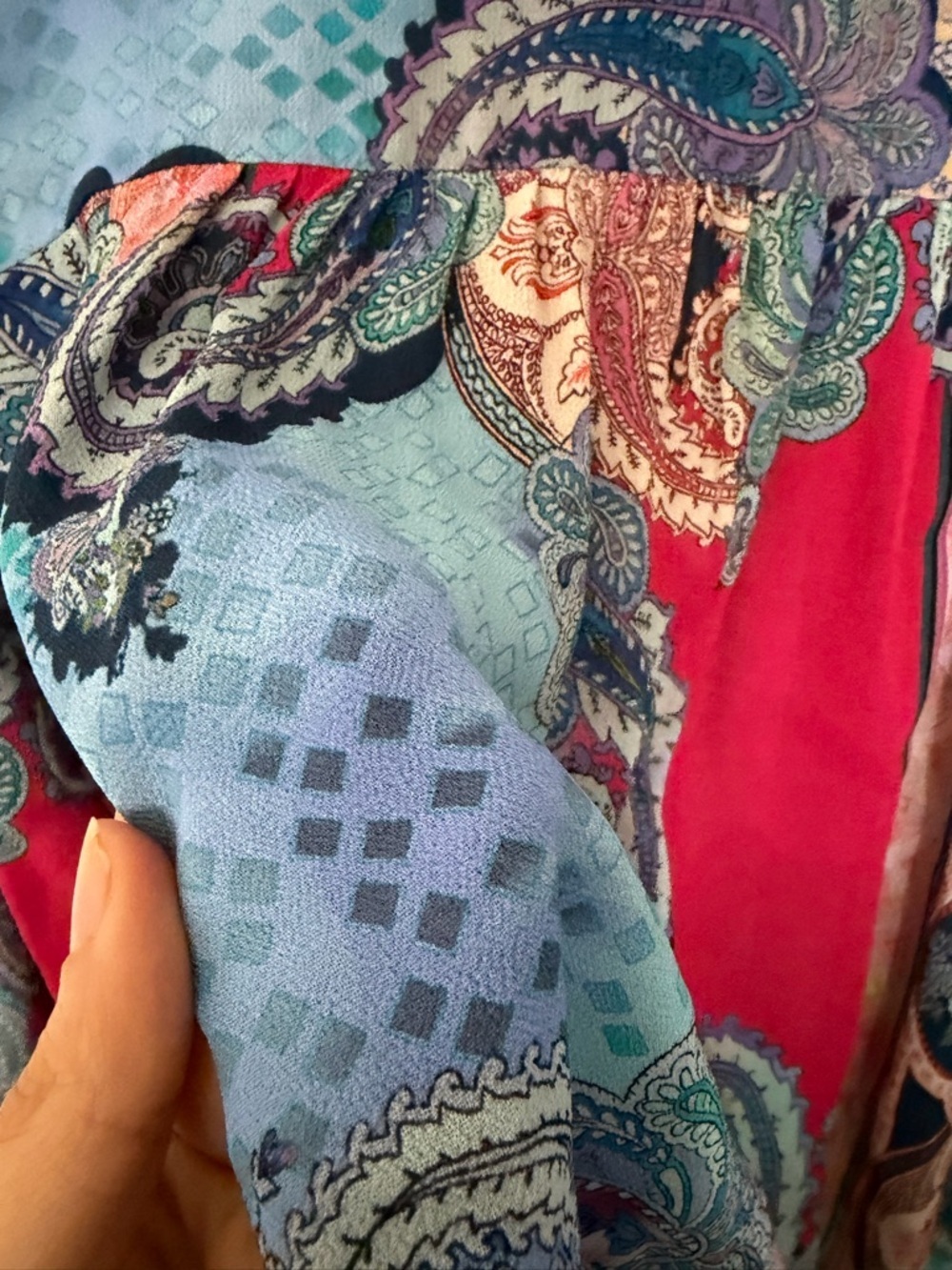 Johnny Was Onda button-down blouse 
colorful paisley - 2XS - Picture 8 of 10